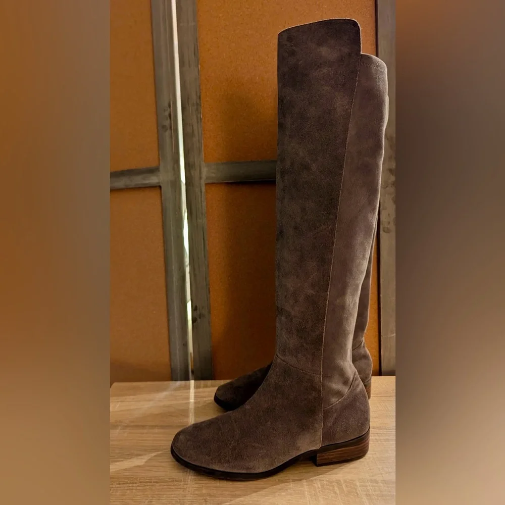 Sole Society Gray Suede Over-the-Knee Boots-EUC